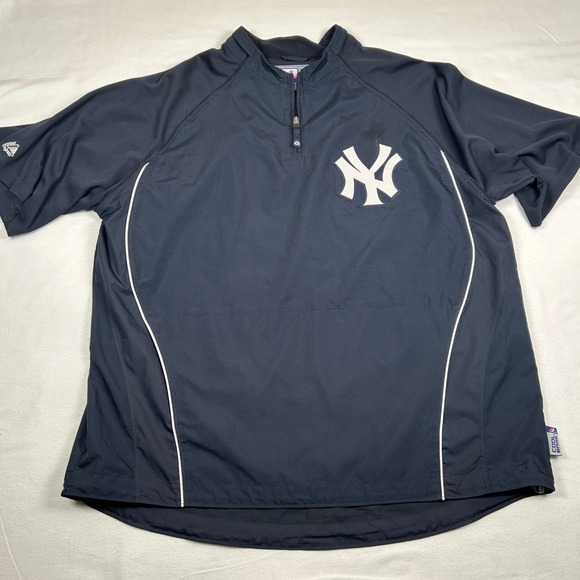 Majestic Other - Majestic New York Yankees Cool Base Quarter Zip Windshirt Mens XL Blue Baseball